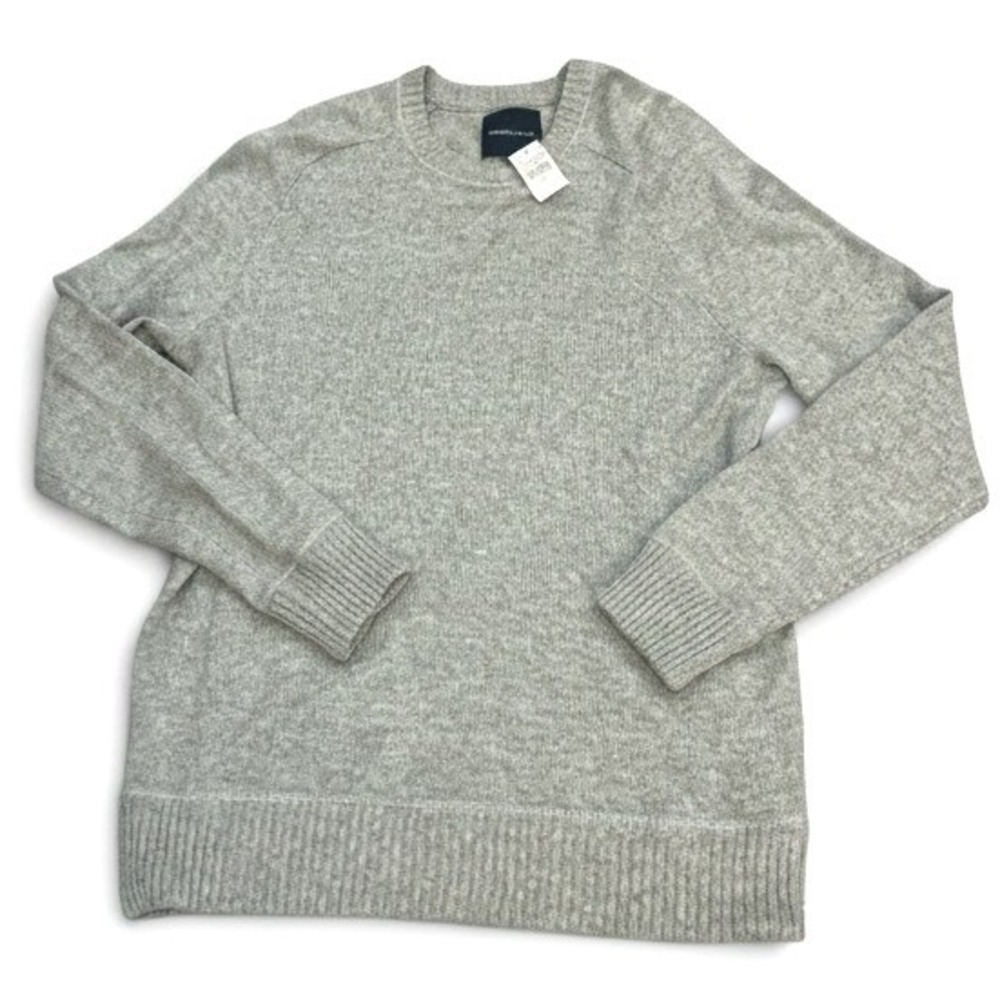 American Eagle Mens Gray‎ Crewneck Raglan Sweater Large NWT 1473-006